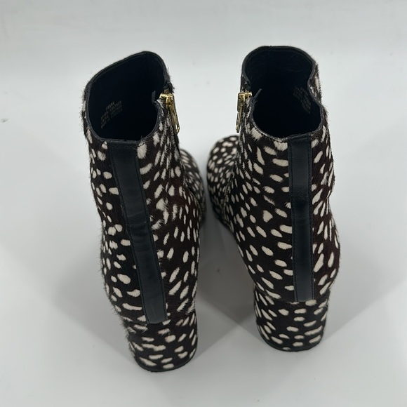 J. Crew Collection Side Zip Ankle Block Heels Spotted Leopard Calf Hair 9 - Picture 5 of 8